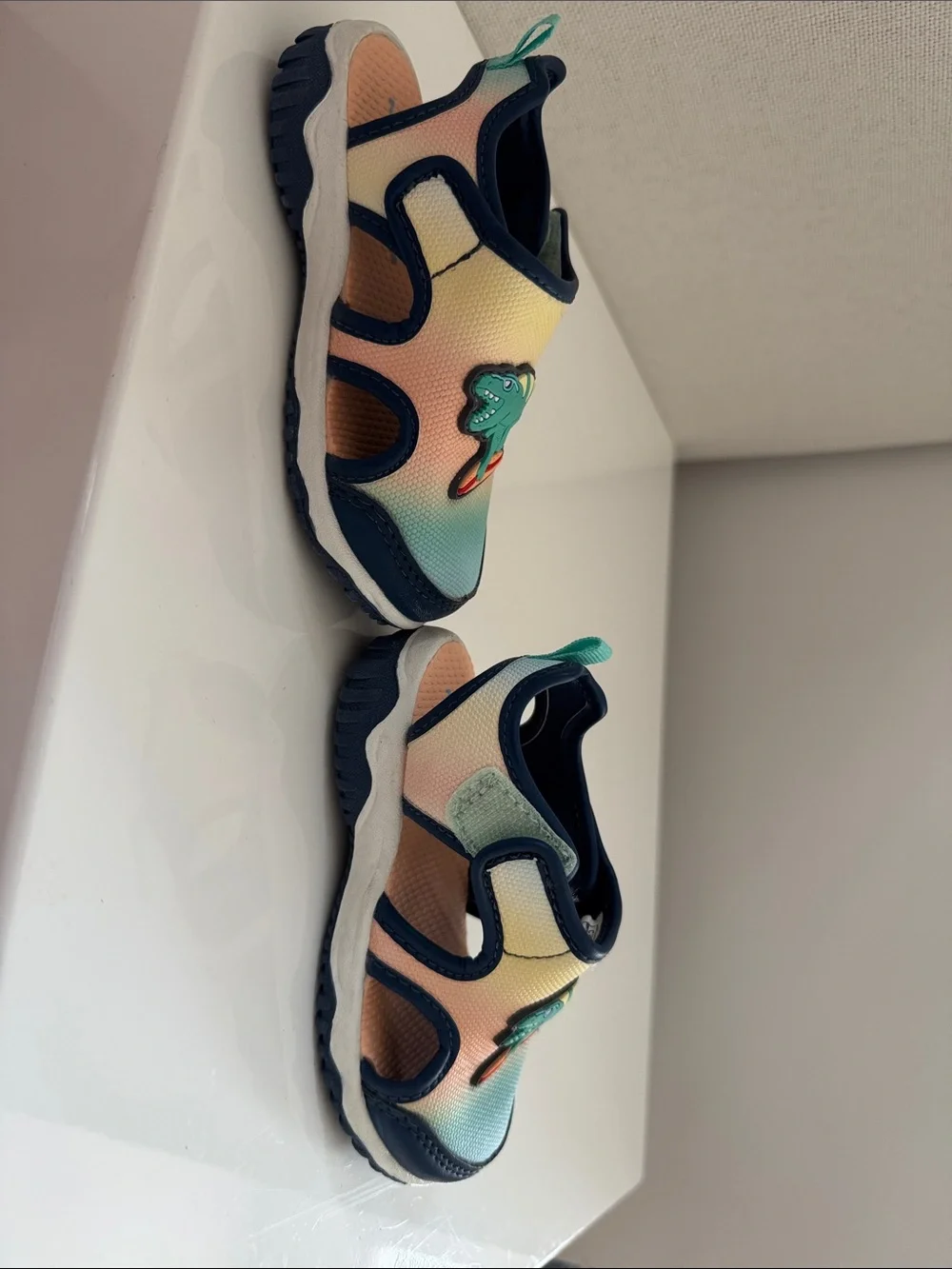 Carter's Kids Surfing Dino Gradient Slip-On Water Shoes - Teal/Peach/Yellow